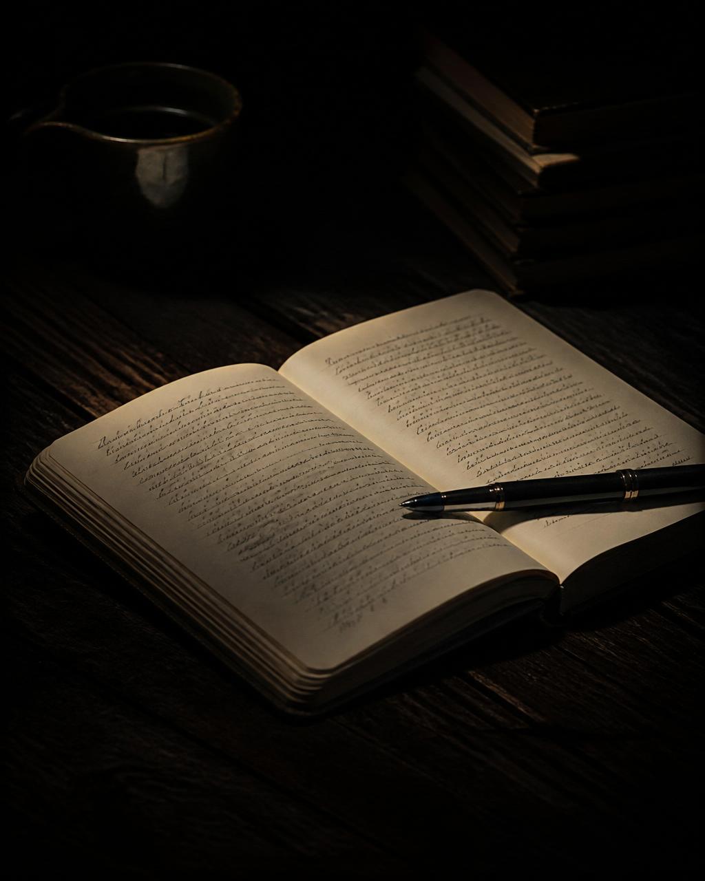 Open journal and pen